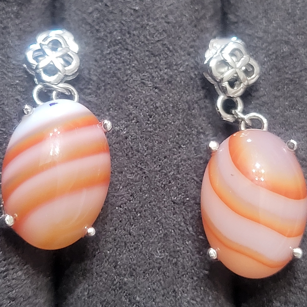 Elegant Carnelian Sterling Silver Earrings
